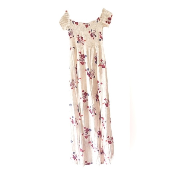 Mink Pink Small Bloom Floral Off‎ The Shoulder Maxi Dress With Shirring EUC - Picture 3 of 5
